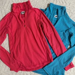 XS Pink and Blue Fleece Athletic Sweaters